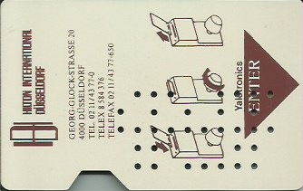 Hotel Keycard Hilton Duesseldorf Germany Front