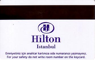 Hotel Keycard Hilton Istanbul Turkey Back