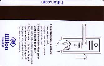 Hotel Keycard Hilton Istanbul Turkey Back