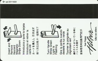 Hotel Keycard Hilton Las Vegas U.S.A. Back