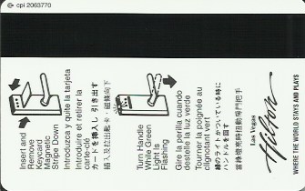 Hotel Keycard Hilton Las Vegas U.S.A. Back