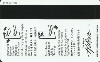 Hotel Keycard Hilton Las Vegas U.S.A. Back