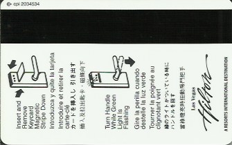 Hotel Keycard Hilton Las Vegas U.S.A. Back