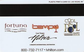 Hotel Keycard Hilton Las Vegas U.S.A. Back