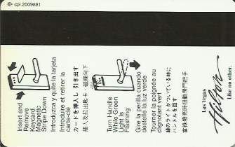 Hotel Keycard Hilton Las Vegas U.S.A. Back