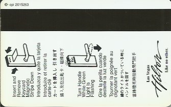 Hotel Keycard Hilton Las Vegas U.S.A. Back