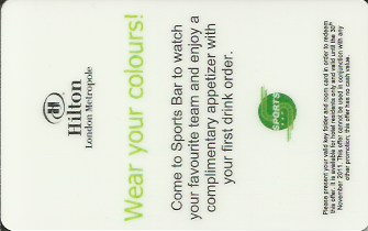Hotel Keycard Hilton London United Kingdom Front