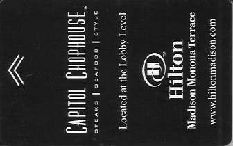 Hotel Keycard Hilton Madison U.S.A. Front