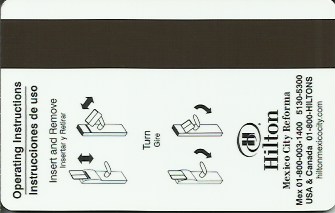 Hotel Keycard Hilton Mexico City Mexico Back