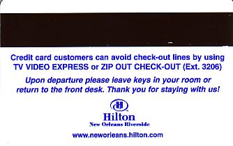 Hotel Keycard Hilton New Orleans U.S.A. Back