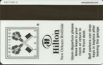 Hotel Keycard Hilton New Orleans U.S.A. Back
