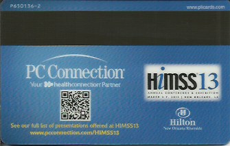 Hotel Keycard Hilton New Orleans U.S.A. Back