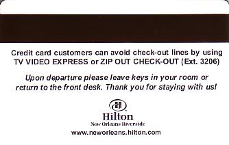Hotel Keycard Hilton New Orleans U.S.A. Back