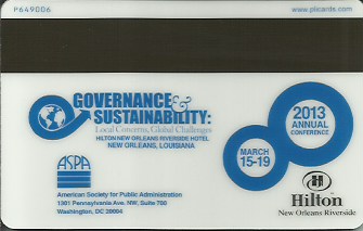 Hotel Keycard Hilton New Orleans U.S.A. Back