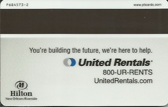 Hotel Keycard Hilton New Orleans U.S.A. Back