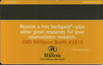 Hotel Keycard Hilton New Orleans U.S.A. Back