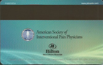 Hotel Keycard Hilton New Orleans U.S.A. Back