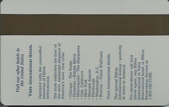 Hotel Keycard Hilton New York City U.S.A. Back