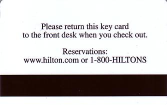 Hotel Keycard Hilton New York City U.S.A. Back