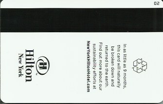 Hotel Keycard Hilton New York City U.S.A. Back