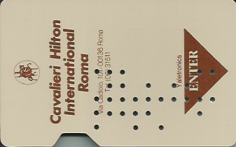 Hotel Keycard Hilton Rome Italy Front