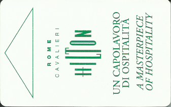 Hotel Keycard Hilton Rome Italy Front