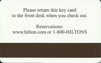 Hotel Keycard Hilton Seattle U.S.A. Back
