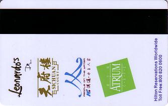 Hotel Keycard Hilton Shanghai China Back