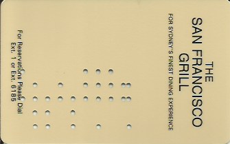 Hotel Keycard Hilton Sydney Australia Back