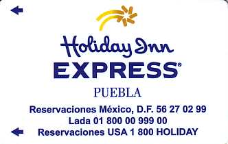 Hotel Keycard Holiday Inn Express Puebla Mexico Front
