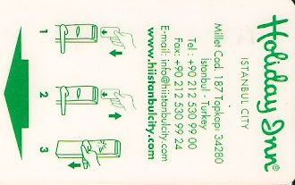 Hotel Keycard Holiday Inn Istanbul Turkey Front