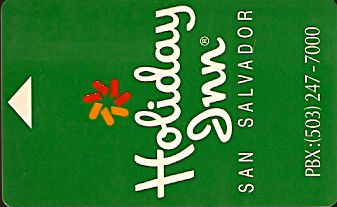 Hotel Keycard Holiday Inn San Salvador El Salvador Front