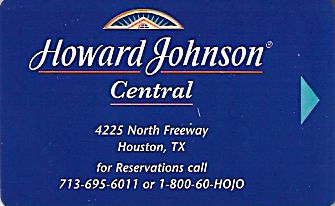 Hotel Keycard Howard Johnson Houston U.S.A. Front