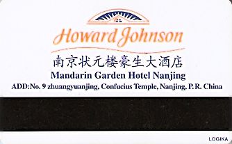 Hotel Keycard Howard Johnson Nanjing China Back