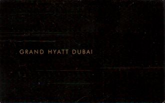 Hotel Keycard Hyatt Dubai United Arab Emirates Front