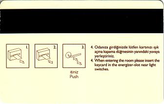Hotel Keycard Hyatt Istanbul Turkey Back