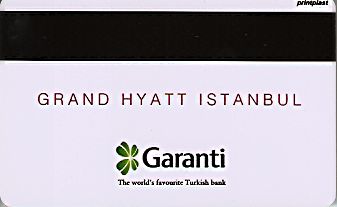 Hotel Keycard Hyatt Istanbul Turkey Back