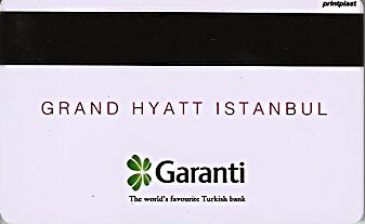 Hotel Keycard Hyatt Istanbul Turkey Back