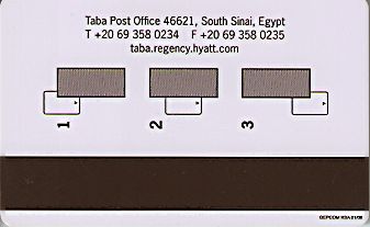 Hotel Keycard Hyatt Taba Egypt Back