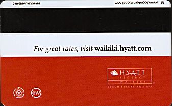 Hotel Keycard Hyatt Waikiki U.S.A. Back