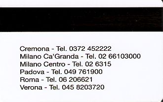 Hotel Keycard Ibis Cremona Italy Back