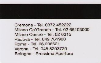 Hotel Keycard Ibis Cremona Italy Back
