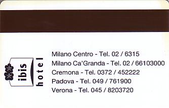 Hotel Keycard Ibis Milan Italy Back