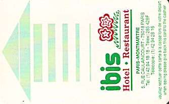 Hotel Keycard Ibis Paris France Front