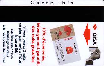 Hotel Keycard Ibis Paris France Back
