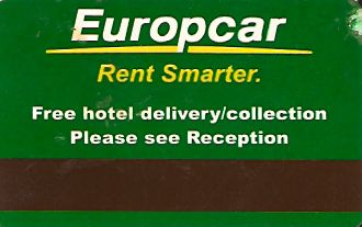 Hotel Keycard Ibis Perth Australia Back