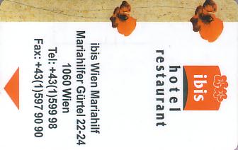 Hotel Keycard Ibis Vienna Austria Front