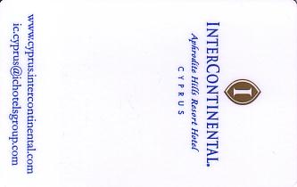 Hotel Keycard Inter-Continental  Cyprus Front