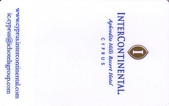 Hotel Keycard Inter-Continental  Cyprus Front