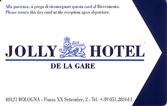 Hotel Keycard Jolly Hotels Bologna Italy Back